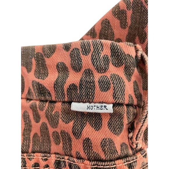 MOTHER Looker ankle fray slim skinny punk Animal Attraction leopard print red - Picture 13 of 16